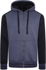 Kam Jeans 7075 Raglan Zip Thru Sherpa Hoodie Royal Blue