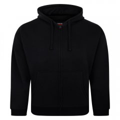 Espionage LW162 Hooded Zip Through Sweat Shirt Fekete