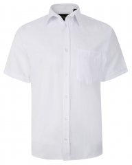 Kam Jeans 6283 Casual SS Herringbone Shirt White