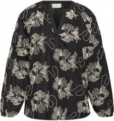 Kaffe Curve Kimmie Blouse Black Chalk Embroidery