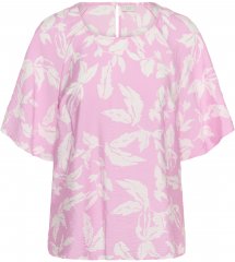 Kaffe Curve Marla Blouse Pink Frosting Chalk Leaf
