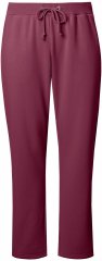 Ulla Popken Basic Drawstring Elastic Waist Cotton Blend Joggers Dark Berry