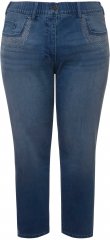 Ulla Popken Rhinestone Detail Stretch Fit Skinny Jeans Blue Denim