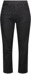 Ulla Popken Raw Denim Stripe Stretch Fit Jeans Black
