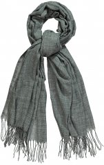 Ulla Popken Fringed Scarf Graphite Grey