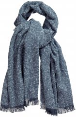 Ulla Popken Fringed Hem Knit Scarf Deep Aqua