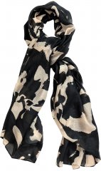 Ulla Popken Printed Silk Scarf Black