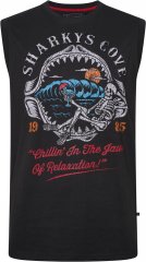 Kam Jeans 5762 Sharkeys Cove Vest Sleeveless T-Shirt Pirate Black