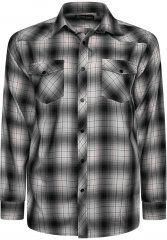 Kam Jeans 6352 Western Twin Pocket Long Sleeve Shirt Charcoal