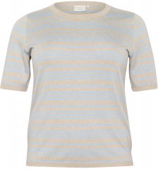 Kaffe Curve Lizzy Csíkos pulóver Bézs/Lágy kék