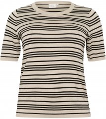 Kaffe Curve Lizzy Csíkos pulóver Bézs/Fekete csíkos