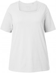 Ulla Popken Essential Square Neck Stretch Tee Snow White