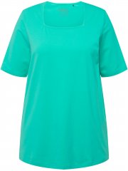 Ulla Popken Essential Square Neck Stretch Tee Turquoise Green