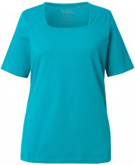 Ulla Popken Essential Square Neck Stretch Tee Teal