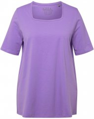 Ulla Popken Essential Square Neck Stretch Tee Pale Lilac