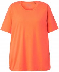Ulla Popken Essential Round Neck Stretch Tee Coral Pink