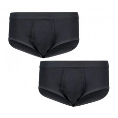 Adamo Royal Ribbed Briefs 2-Pack Black