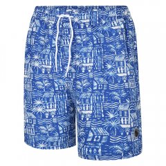 Espionage SW097 Fürdőnadrág Hawaii Mintával Királykék/Fehér