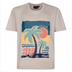 Espionage T448 desert island mintás póló nyersfehér