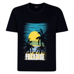 Espionage T448 paradise mintás póló tengerészkék