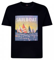Espionage T459 Sailboat Nyomott mintás póló tengerészkék