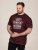 D555 Baldwin Grumpy Old Man Club Print Crew Neck T-shirt Burgundy/ Black Twist - Pólók - Nagyméretű pólók - 2XL-14XL
