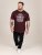 D555 Baldwin Grumpy Old Man Club Print Crew Neck T-shirt Burgundy/ Black Twist - Pólók - Nagyméretű pólók - 2XL-14XL