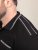 D555 Potts Jersey Polo With Jacquard Collar & Cuffs Fekete - Pólóingek - Galléros Pólók 2XL-8XL - Pólóingek 2XL-8XL