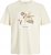 Jack & Jones Almeria Front Print Crew Neck T-Shirt Antique White - Pólók - Nagyméretű pólók - 2XL-14XL
