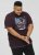 D555 NOVA Cali Surf Printed Crew Neck T-Shirt Plum - Pólók - Nagyméretű pólók - 2XL-14XL