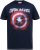 D555 ROGERS Official Captain America Printed T-Shirt Dark Navy - Pólók - Nagyméretű pólók - 2XL-14XL