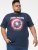 D555 ROGERS Official Captain America Printed T-Shirt Dark Navy - Pólók - Nagyméretű pólók - 2XL-14XL
