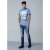 D555 Howie Fine Stripe T-shirt Blue - Pólók - Nagyméretű pólók - 2XL-14XL