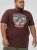D555 Loughborough Official Gas Monkey Crew Neck T-Shirt Burgundy Black Twist - Pólók - Nagyméretű pólók - 2XL-14XL