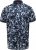 D555 Halifax AOP Hawaiian Print Short Sleeve Polo Blue - Pólók - Nagyméretű pólók - 2XL-14XL