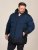 D555 Hank Ripstop Contrast Panelled Padded Hooded Jacket Tengerészkék - Kabátok - Nagyméretű Kabátok - 2XL-8XL