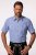 JP1880 Short Sleeve Check Print Traditional Shirt Blue - Ingek - Ingek 2XL-10XL