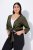Ulla Popken 794514 Megkötős jersey bolero Sötétzöld - Bolerók - 
