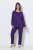 Ulla Popken 812441 Hosszú ujjú pizsama csipkével Királykék - Pizsama/Loungewear - 