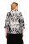 Ulla Popken 816673 Oversize jacquard blézer háromnegyedes ujjal Fekete - Blézerek - Blézerek plus size méretben nőknek
