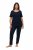Ulla Popken 821244 Pöttyös pizsama Sötétkék - Pizsama/Loungewear - 