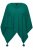 Ulla Popken Knit Pointed Hem Poncho Emerald Green - Bluzy & bluzy z kapturem - 