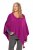 Ulla Popken Knit Pointed Hem Poncho Berry - Bluzy & bluzy z kapturem - 