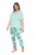 Ulla Popken 846971 Mintás pizsama Világoszöld - Pizsama/Loungewear - 