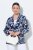 Ulla Popken 847586 Virágmintás jacquard blézer Sötétkék - Blézerek - Blézerek plus size méretben nőknek