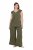 Ulla Popken 848131 Pizsama csipkével Olívazöld - Pizsama/Loungewear - 