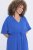 Ulla Popken 848224 Rövid ujjú maxiruha V-nyakkal Kék - Maxi ruhák - Női plus size maxiruhák