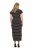 Ulla Popken 848921 Csíkos jersey ruha megkötős övvel Fekete - Maxi ruhák - Női plus size maxiruhák