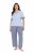 Ulla Popken 849850 Kockás pizsama Világoskék - Pizsama/Loungewear - 