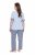 Ulla Popken 849850 Kockás pizsama Világoskék - Pizsama/Loungewear - 